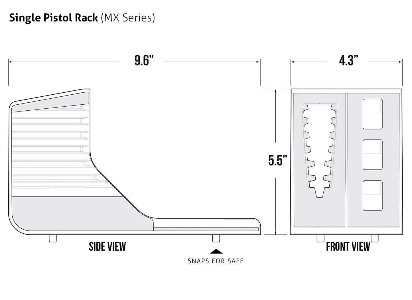 Vaultek Pistol Rack w/ Three Mag Slots