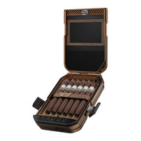 Open Vaultek LifePod portable locking humidor showcasing cigars and secure built-in lock system.