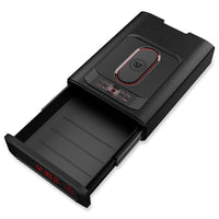 Vaultek DS5i Smart Station ViSN Biometric with drawer open for quick access to firearms and essentials.