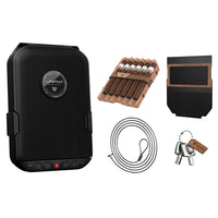 Vaultek LifePod portable locking humidor with cigars, accessories, and built-in lock system for secure storage.