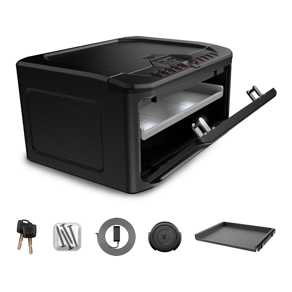 Vaultek MR Series ViSN Biometric Safe with pull-out shelf and accessories