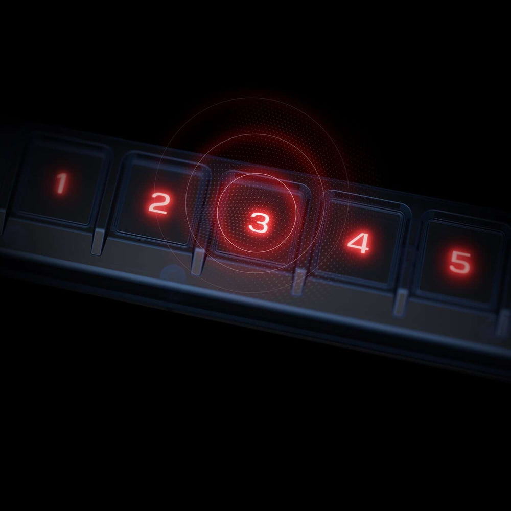 Vaultek 10 Series Essential Biometric safe keypad glowing with number 3 illuminated