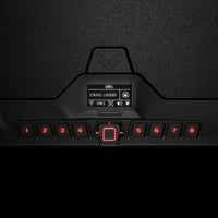Vaultek MR Series ViSN Biometric Safe control panel displaying status and keypad.