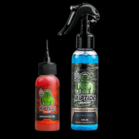 Riptide Armory Advanced Gun Cleaner & Advanced Oil 2 Step Kit showing cleaning spray and oil bottle.