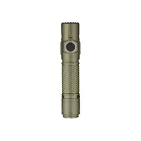 Olight Warrior Ultra 2500 Lumens Tactical Flashlight in green, featuring rugged design and durable build.
