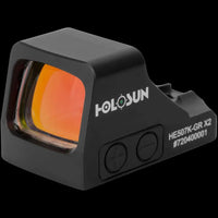 Holosun 507K X2 2MOA red dot sight featuring an open reflex design and lens for pistols.