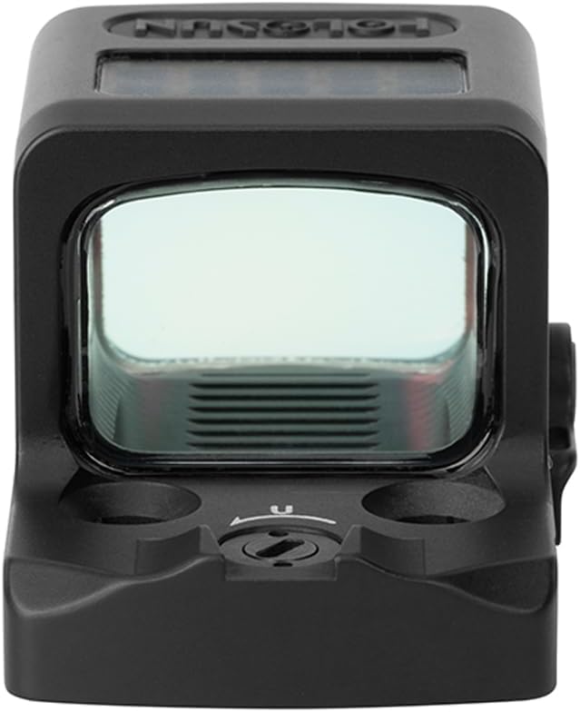 Holosun EPS Carry MRS 2MOA reflex sight with clear aspheric lens and ultra-low dot height, designed for subcompact handguns.