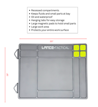 TacticalMat Gun Cleaning Bundle showing large tactical cleaning mat with recessed compartments for gun maintenance.