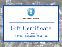 One Hour Personal Pistol Firearms Training - Gift Certificate